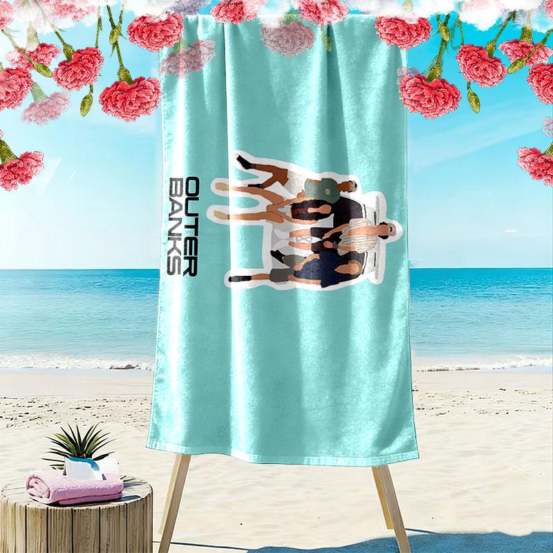 OBX Print Beach Towel, Large Soft Quick Dry Towel for Beach Camping Swimming