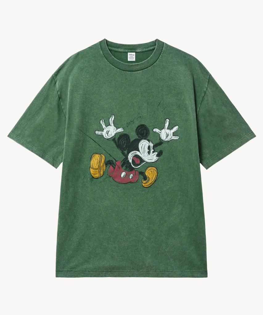 VTWO Fade Wash Jumping _Mickey_ T-Shirt (Green)