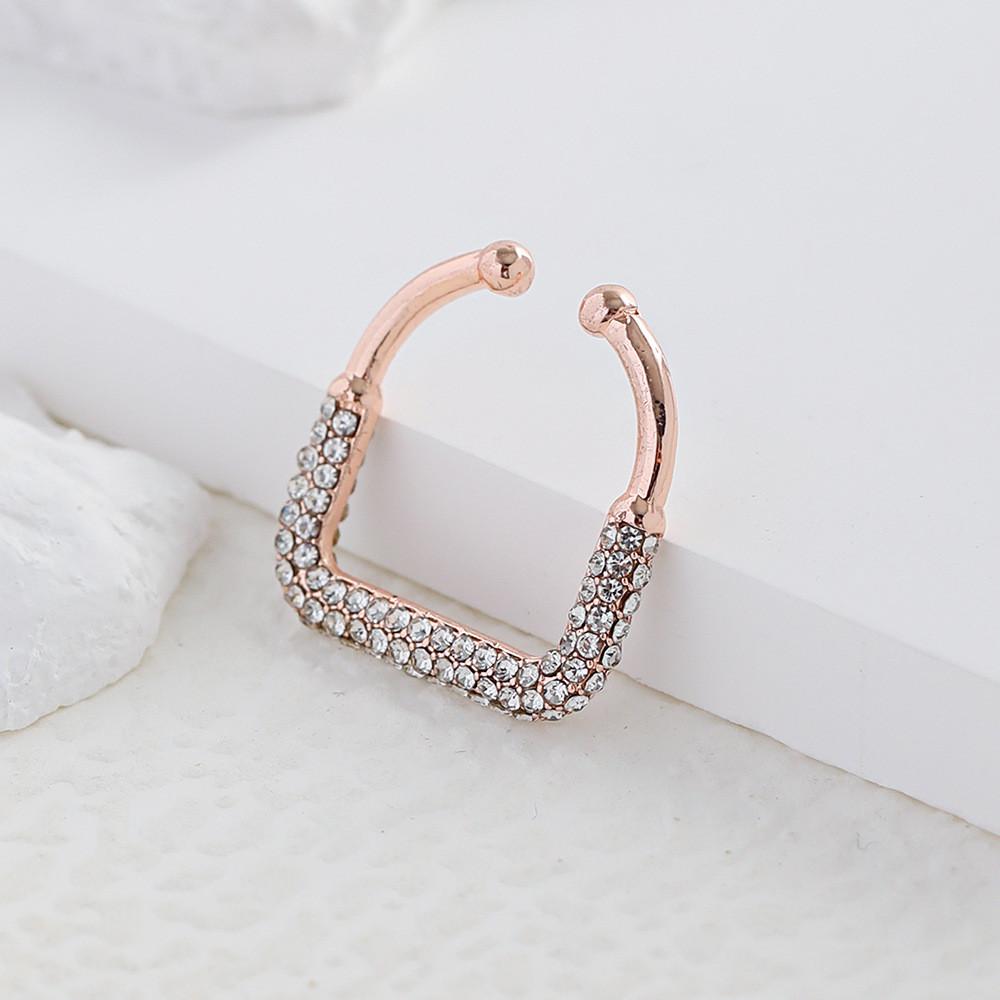 

Современные клипсы для ушей в форме буквы U из сплава, простой, но элегантный дизайн для модных женщин розового золота