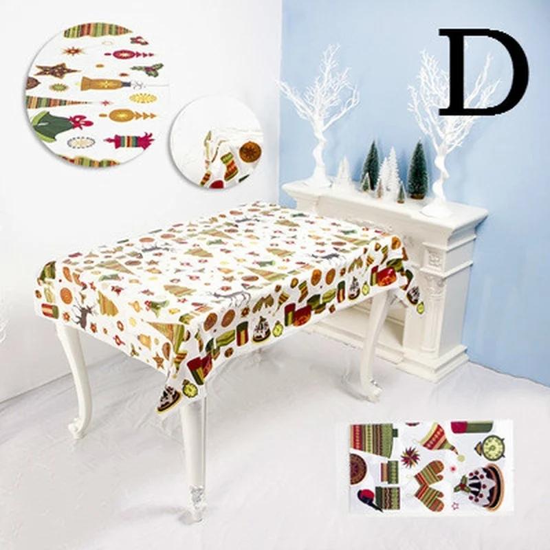 Christmas Disposable Tablecloth Tableware Christmas Decorations 2023 for Home Table Cover Navidad Natal Noel Gifts New Year 2024