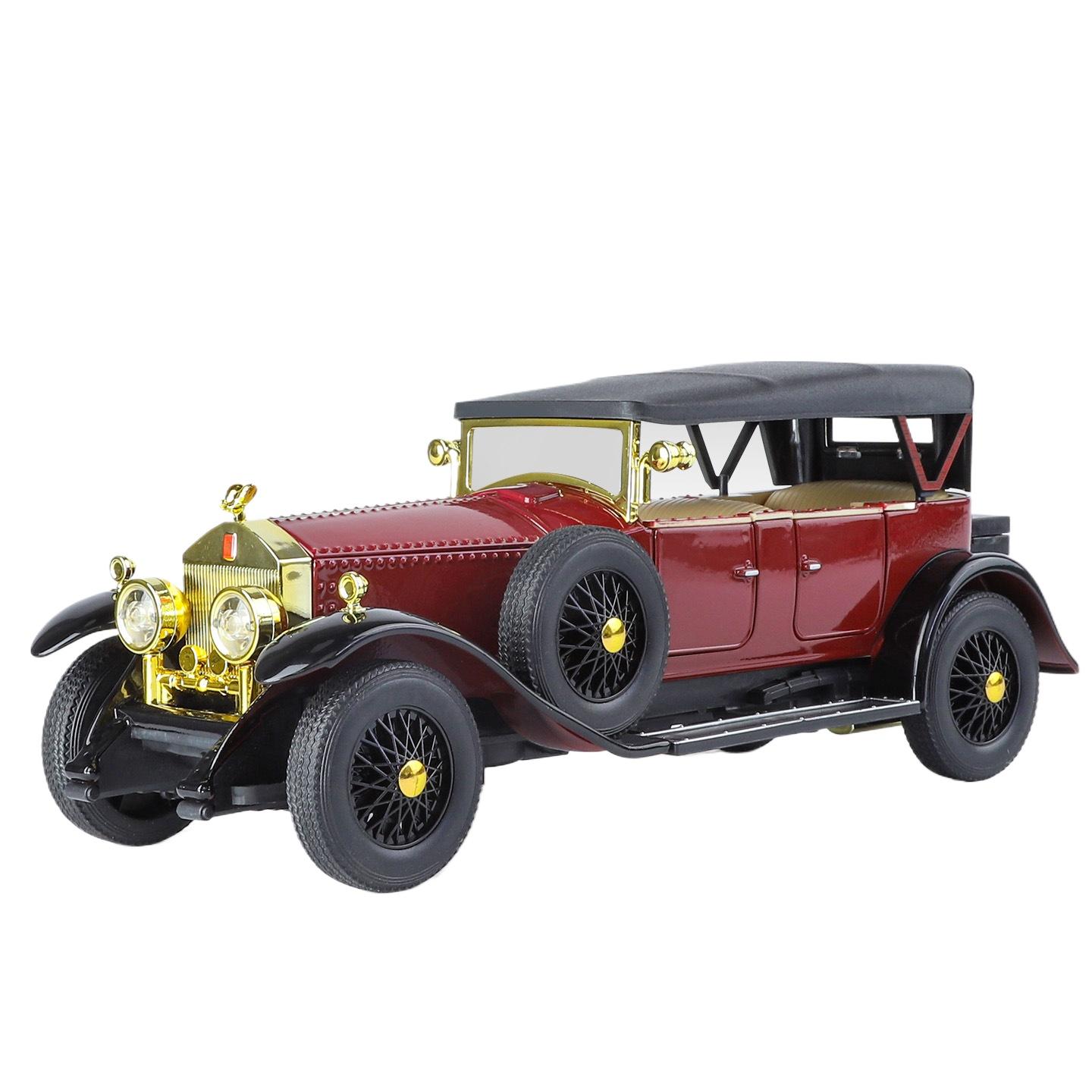 

Simulation 1/24 Rolls-Royce Phantom Vintage Car Alloy Car Model Collection Ornaments Sound Light Pull Back Boy Gift Sound Light Miniature красный