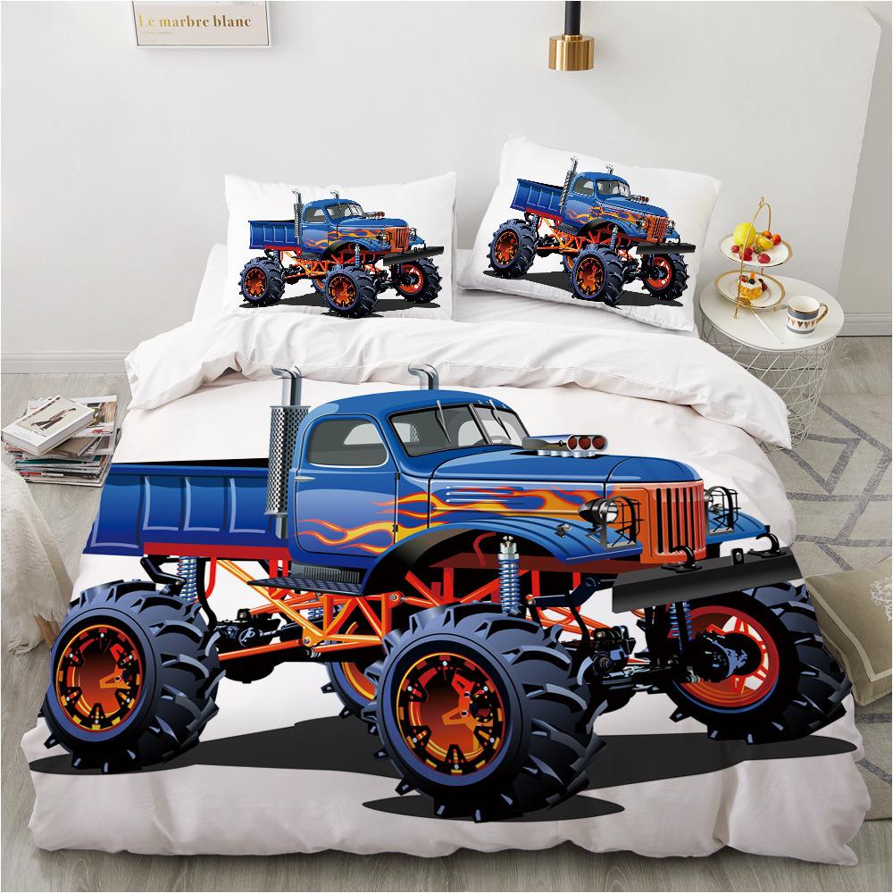 

Bedding Three-Piece 3D Digital Printing Cartoon Car Children S Quilt 90*190