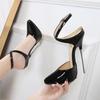 2025 New 16cm Ultra High Heel Sling Women's Sandals Metal High Heel Shoes High Heel Shoes Large Heel Shoes Thin Heel