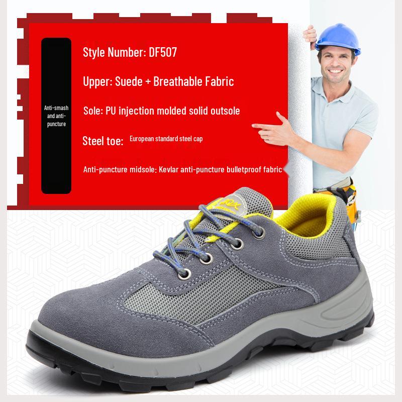Steel Toe Lightweight Fly-Knit Work Shoes - Anti-Smash, Anti-Puncture, Anti-Slip, Breathable & Odor-Resistant 38