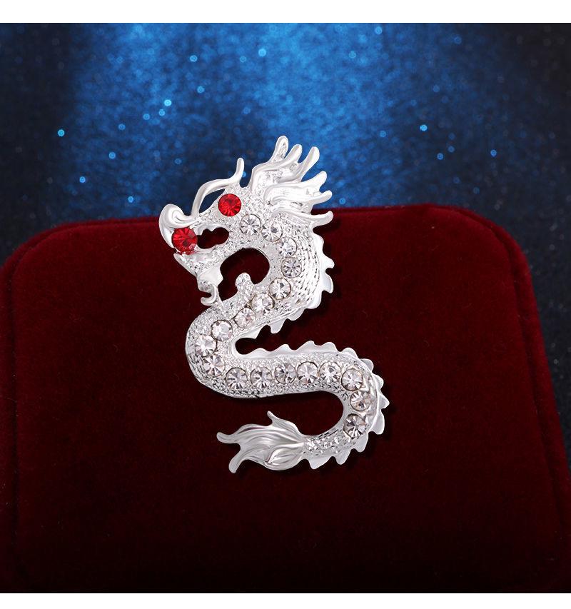 Retro Dragon Totem Brooch Pin for Men's Suits
