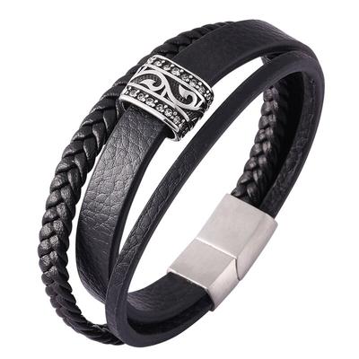 New Arrival Multilayer Leather Bracelet Men Fashion Braided Handmade Charm Wrap Bracelets & Bangles Male Female Gift