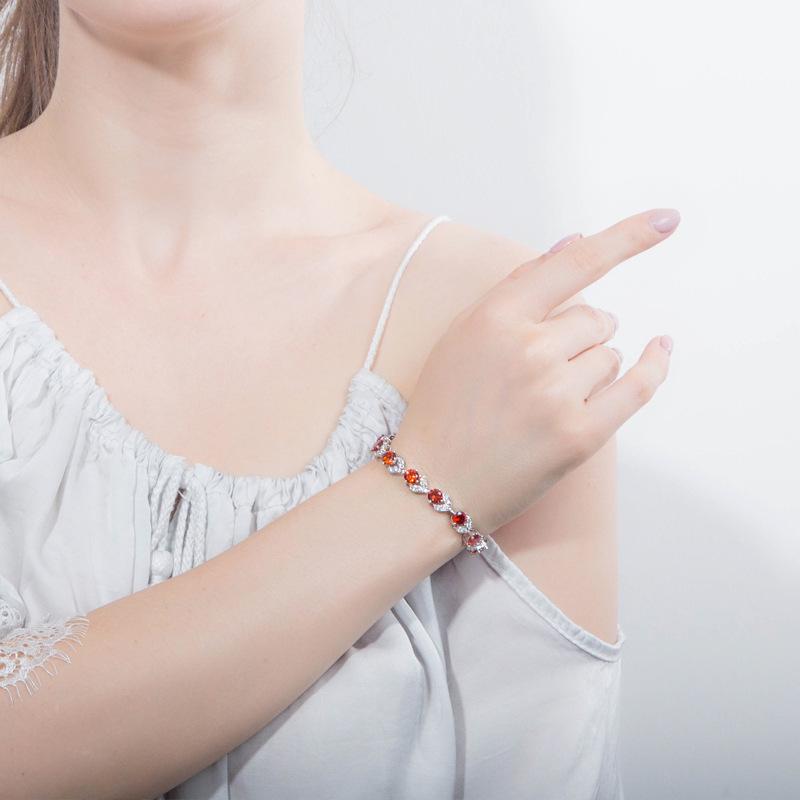 High-End Atmospheric Color Ribbon Diamond White Crystal Zircon Bracelet Women'S Hand Jewelry