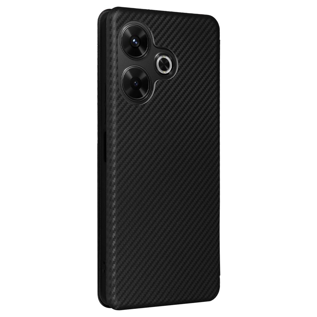 Dla Xiaomi Redmi 13 5G/13 4G/Note 13R 5G Etui na telefon Skóra o teksturze włókna węglowego Pokrowiec ze stojakiem