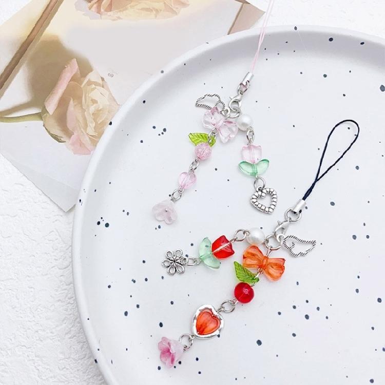 Trendy Phone Charm Unique Flower Keyring Delicate Keychain Phone Accessories Bag Pendant for Purse Backpack