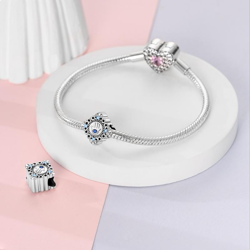 Original Charms Copper Blue Fatima'S Hand And Eyes Beads Fit Charms Plata Bracelets For Women Women Jewelry Making Diy