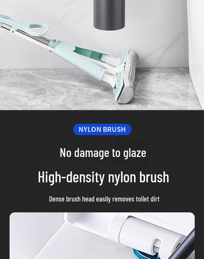 Wall-Mounted Stainless Steel Toilet Brush with Odor-Proof Long Handle and Round Holder for Bathroom Cleaning