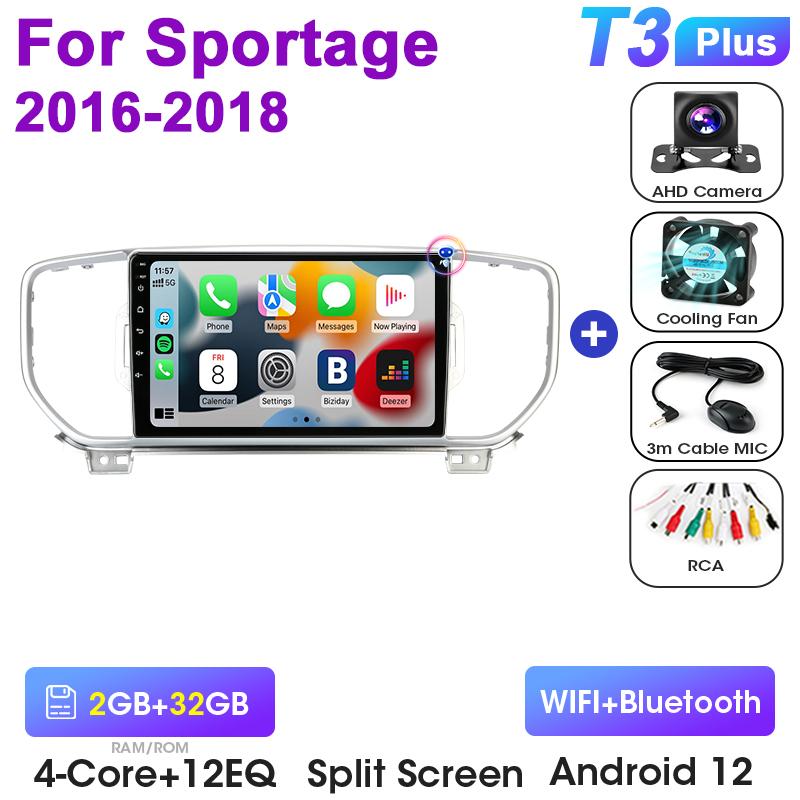 Android 12 Car Radio For KIA Sportage KX5 2016 - 2018 2 Din GPS WIFI Carplay Auto Stereo Intelligent Systems Smart Autoradio