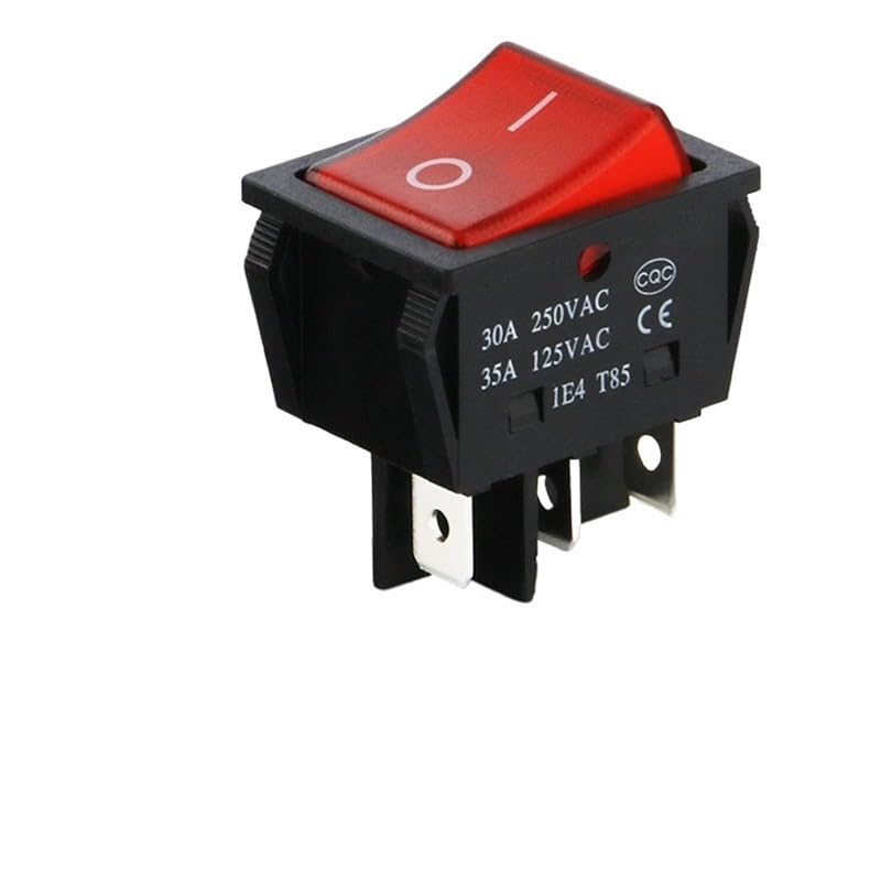 1PCS 30A High Current Plastic Rocker Switch 30A 250VAC 4PIN 6PIN(Red 6pin)