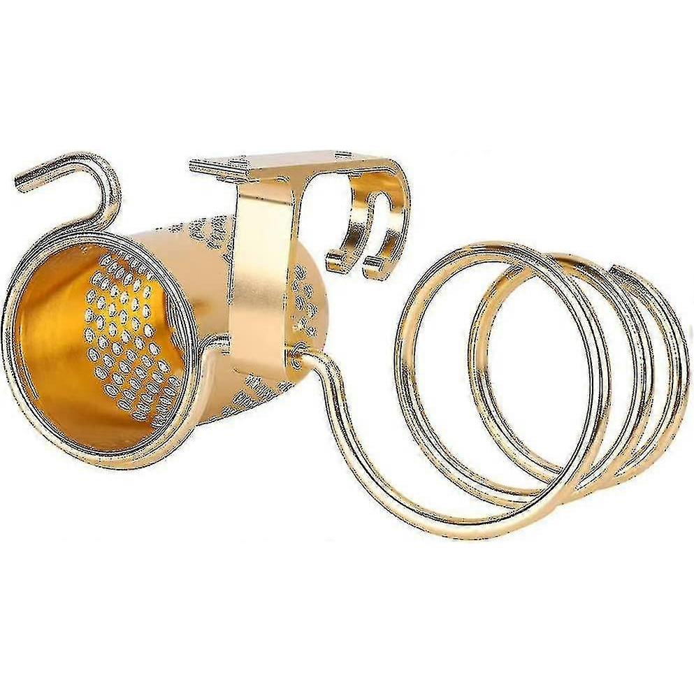 Jj Haartrockner und Glätteisen Halter. Badezimmerzubehör Föhnhalter Wandhalter Mehrzweck-Organizer-Regal(Gold)