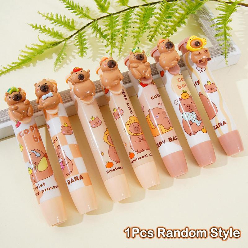 1pc Cartoon Capybara Push-pull Erasers Student Rubber Writing Drawing Eraser Creative Pencil Eraser School Supplies Stationery