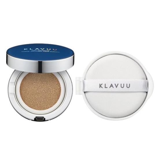 KLAVUU Blue Pearlsation High Coverage Marine Collagen Aqua Cushion SPF50+ PA+++ (12g + 12g Refill) 1 Pack