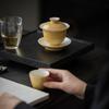 Ceramic Teacup White Porcelain Tea Tureen Handmade Solid Bowl Chinese Kung Fu Gongfu Gaiwan Retro Teaware Drinkware Tea Ceremony