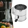Flour Sifter Kitchen Tool Practical Rotary Hand Crank Baking Sieve Cup Baking Sugar Sifter for Cupcakes Cafe Restaurant Buffet