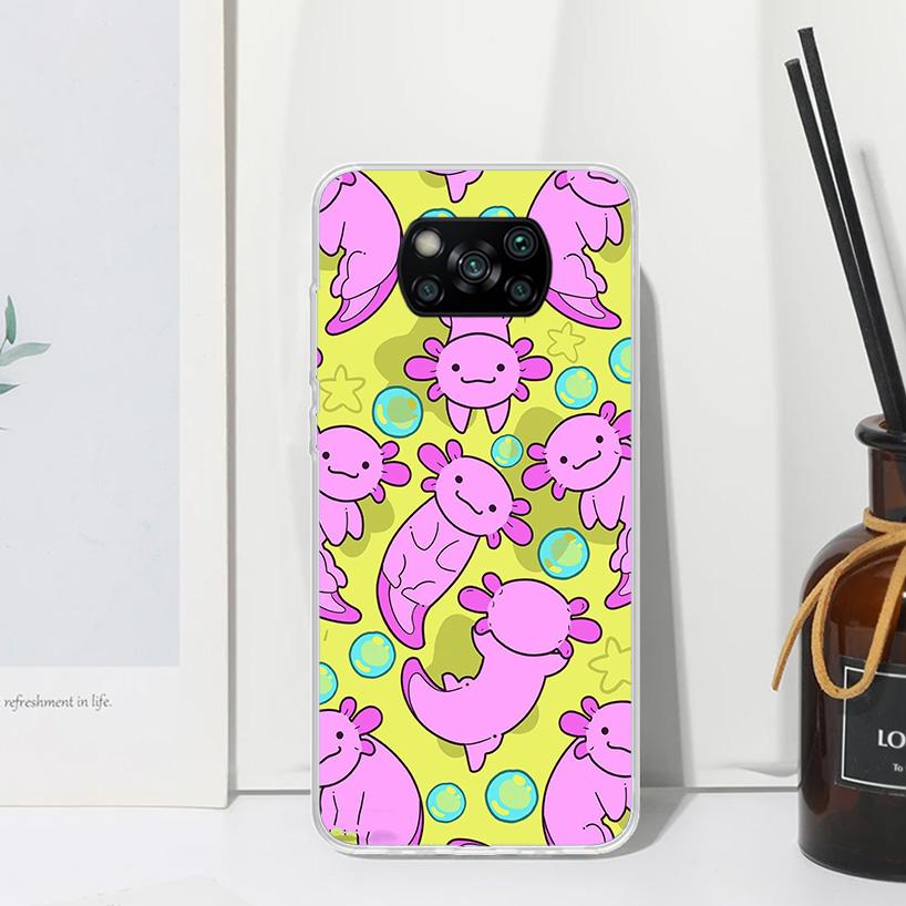 

Cute Axolotl Kawaii Phone Case For Xiaomi Poco X7 X6 X5 M7 M8 Pro F7 Ultra Redmi 15C 15 13C 13 12C 12 10 10C 10A Art Fundas Poco Xiaomi Poco F7 Ultra