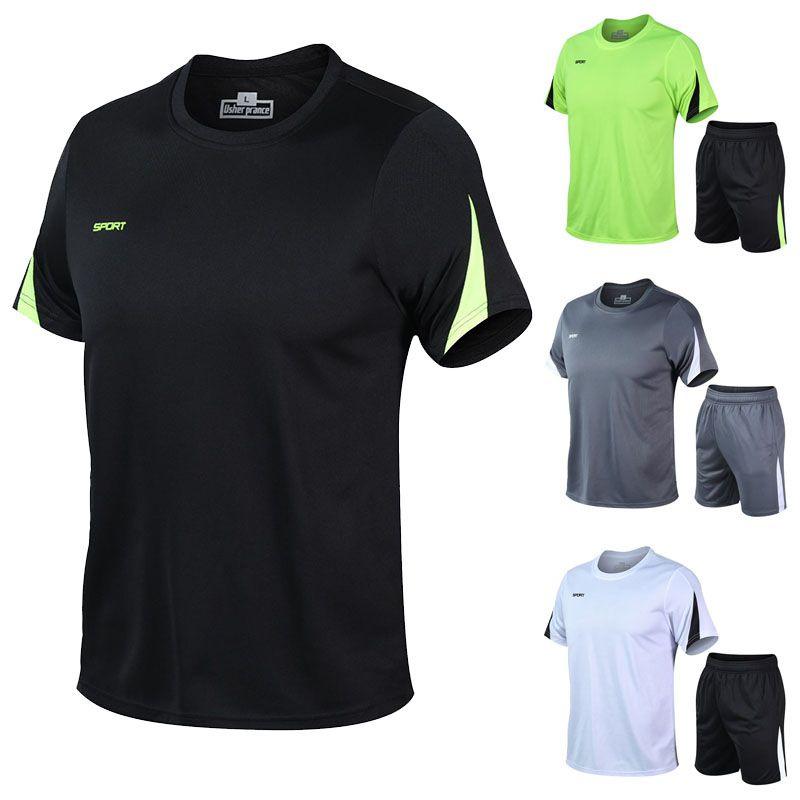 Breathable Men Quick Dry Tshirt And Shorts Set For Gym And Running Sportswear