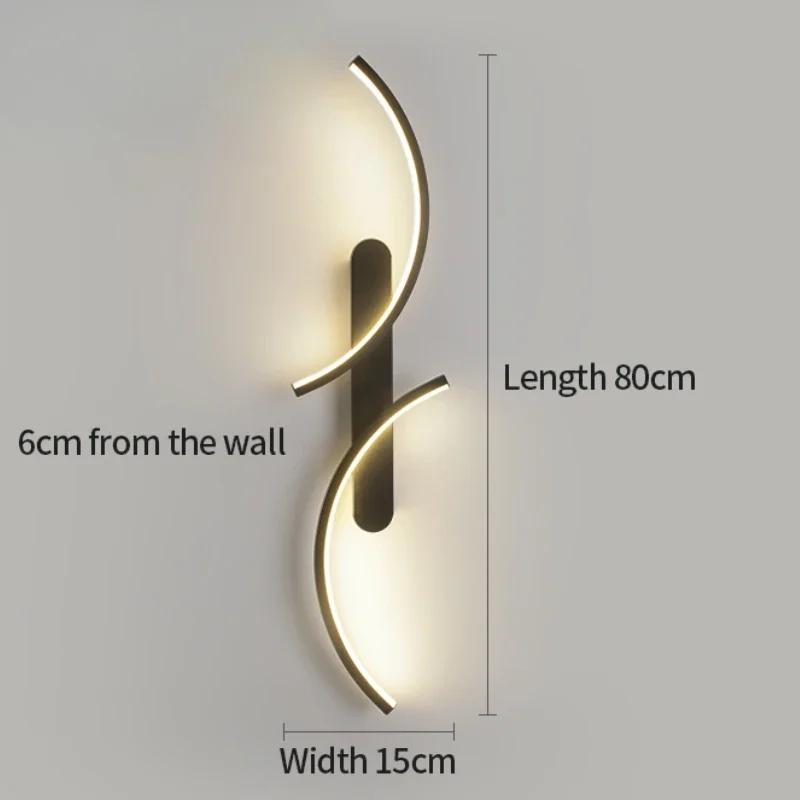Moderní LED nástěnné svítidlo pro pokoj LED světla lampa do ložnice noční lampičky dvojitě zakřivené nástěnné svícny domácí dekorace vnitřní osvětlovací těleso