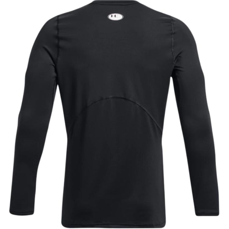 Under Armour Coldgear® Fitted Crew Solid Color Quick-Dry Breathable Slim Fit Long Sleeve T-Shirt Men Tops Black 1366068-002