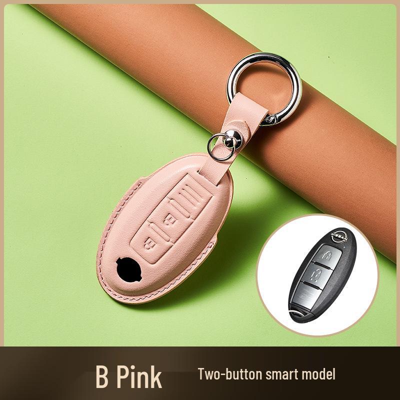 Skórzany Etui na Klucze ze Skóry Wyprawianej Roślinnie dla Nowego Kluczyka Samochodowego Sylphy Murano, Ręcznie Robiony Wzór Klamry dla Mężczyzn