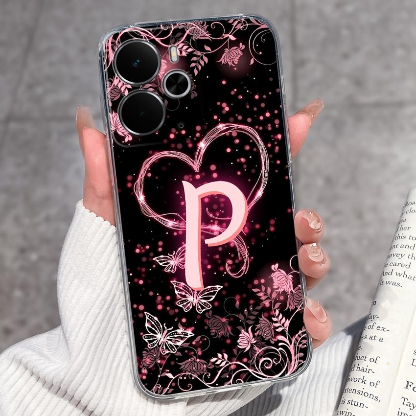 

Для Realme 14 15 13 12 Pro Plus 14T 14X 15T 12Lite Модний Арт Літери Чохол для Телефону Прозорий ТПУ Силікон Захисний Чохол від Падінь Для Realme Чохол Realme 14T 5G