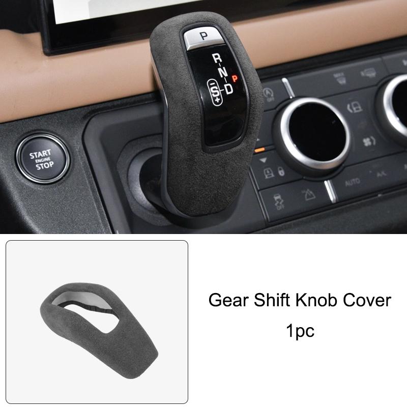 

For Land Rover Defender 110 90 20-26 Center Console Gear Shift Panel Frame Suede Gear Shift Knob Protector Cover Accessories