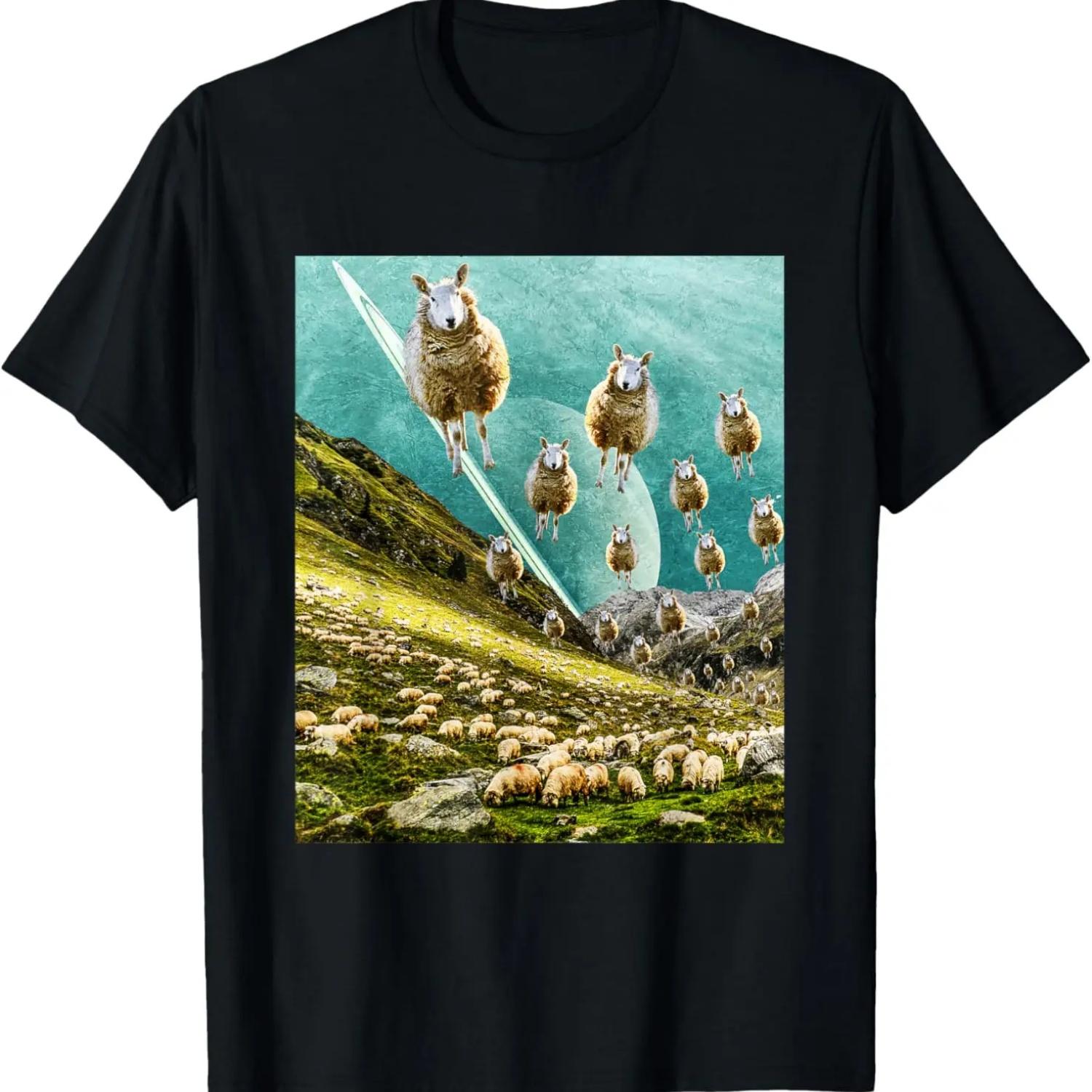 

Flying Sheep - Funny Surreal Art - Collage Art - Classic T-Shirt S чёрный