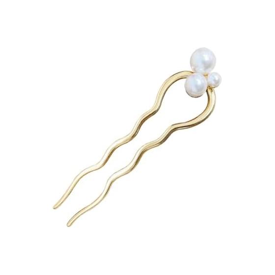 Kanzashi Hairpin Hair Accessory Japanese Style Pearl U-Comb Hairpin for Weddings, Kimono, Coming of Age Ceremonies, Recitals, Parties, Formal Wear,