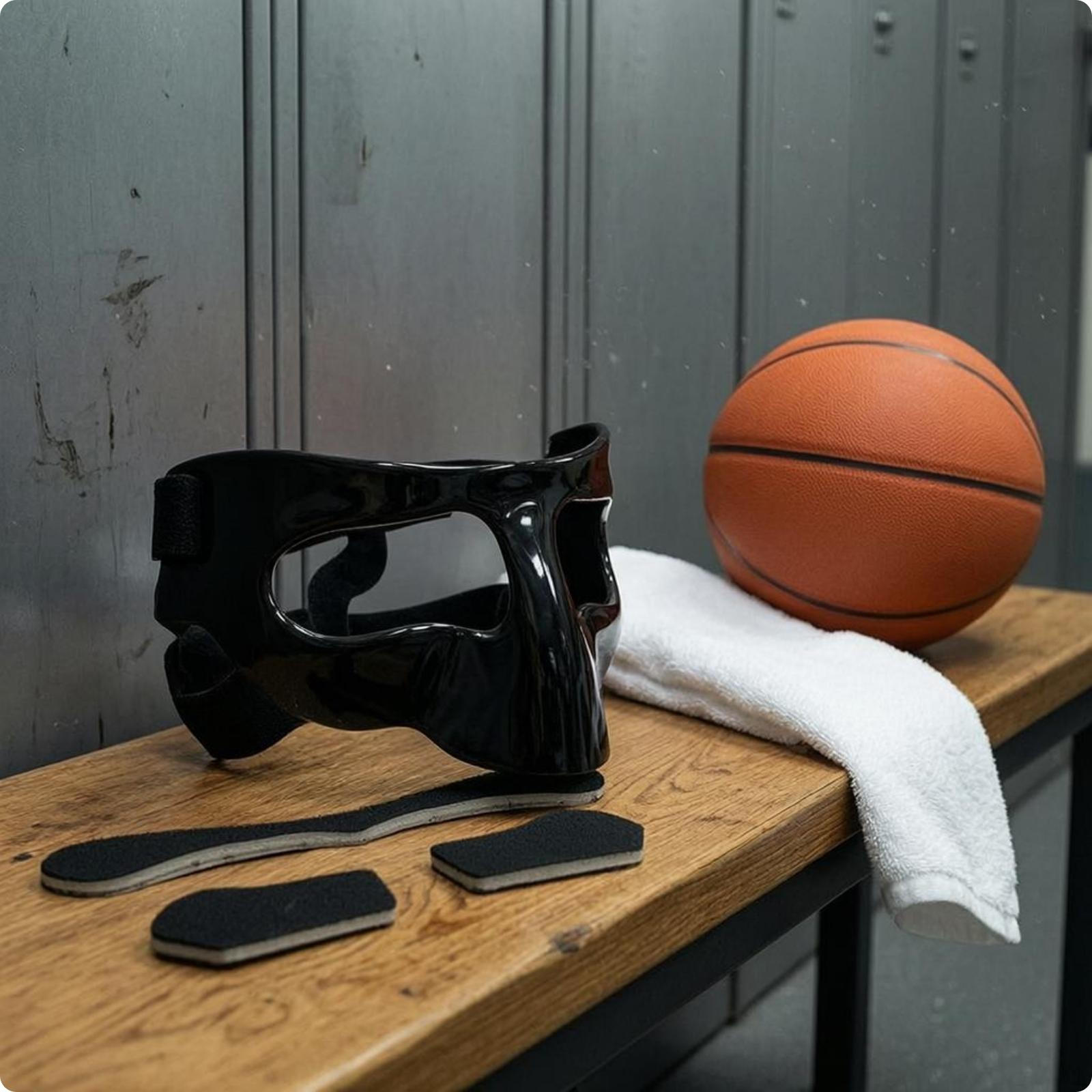 Basketball Facial Guard Hard case Guarding Nose Protector SweatAbsorbent Pads Full Frame