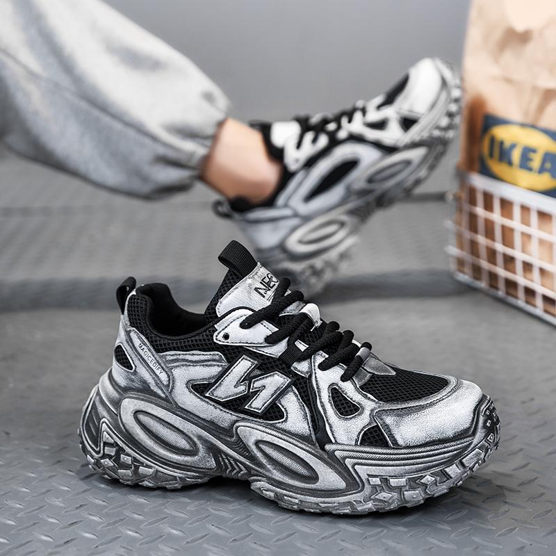 New Fashion Men 's Four Seasons Comfortable Thick Sole Shoes Students BoysTrending Soft Sole Breathable Casual Running Sneakers