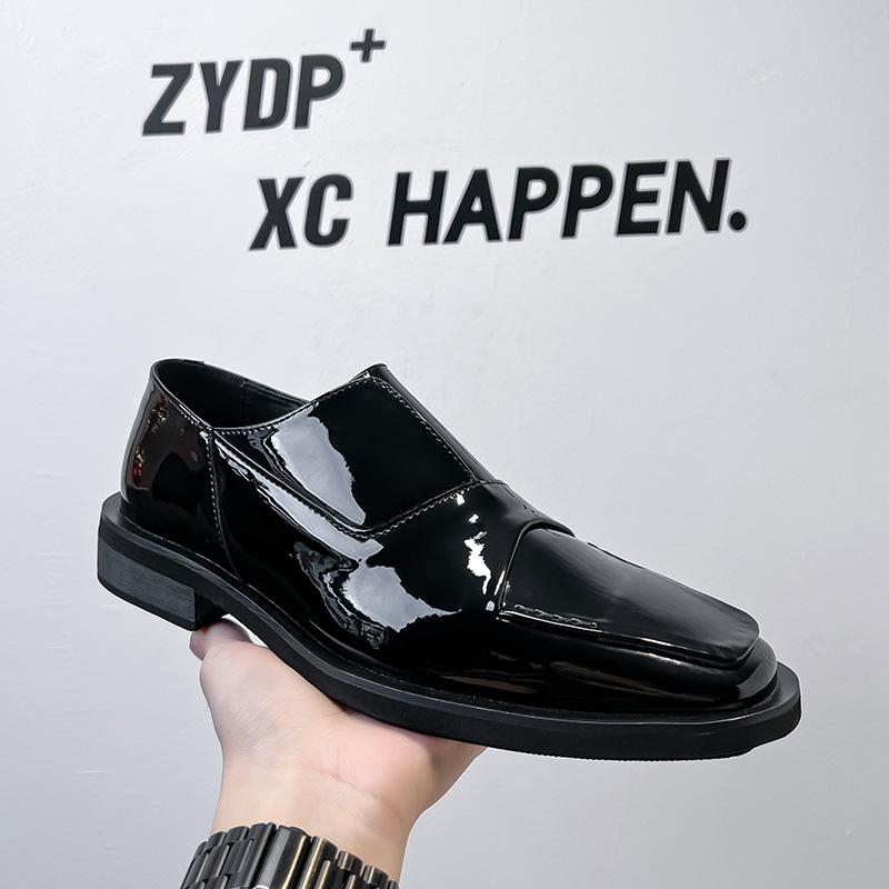 

Leather shoes men s spring men s business dress casual leather shoes Korean version British office black leather shoes 241213-A 38
