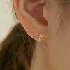 Lunne 14K Cubic Cross Earrings (14K Gold) #Es23