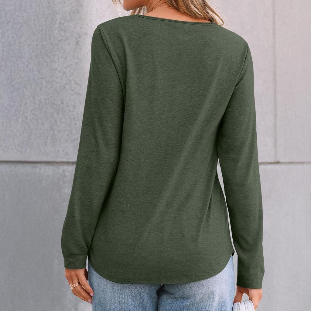 Women's Loose Casual Solid Color Mesh Lace Hollow Out Versatile Long Sleeved Top