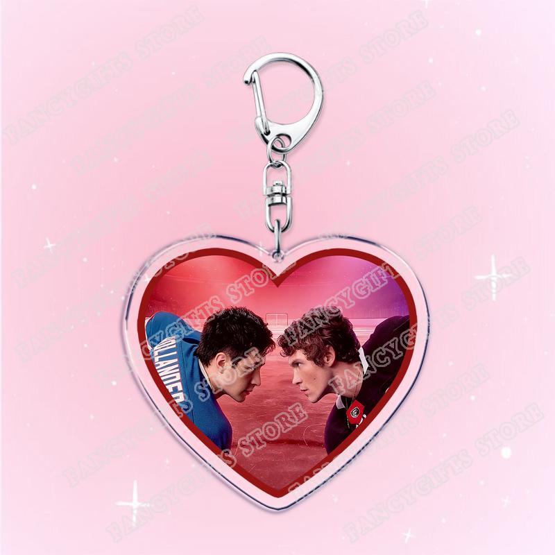 Heated Rivalry BL TV Show Heart Keychain for Accessories Shane Hollander Ilya Rozanov Love Keyring Jewelry Fans Friends Gifts