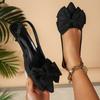 Luxury High Heeled Sandals Women Sexy Pointed Toe Back Strap Thin Heels for Women Elegant Bow Design Banquet Dress Shoes