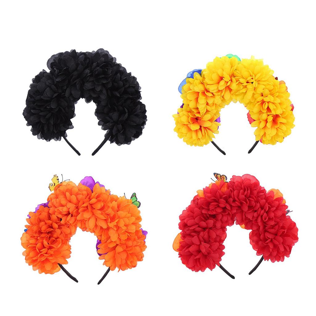 Flower Crown Headband Halloween Costume Accessory Day of the Dead Headpiece