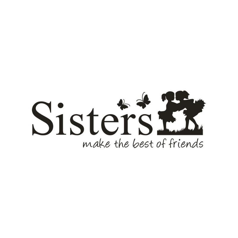 Sisters Wake The Best of Friends PVC Wall Sticker Bedroom Home Decor for Children Room Decoration Home Decor DIY Art.