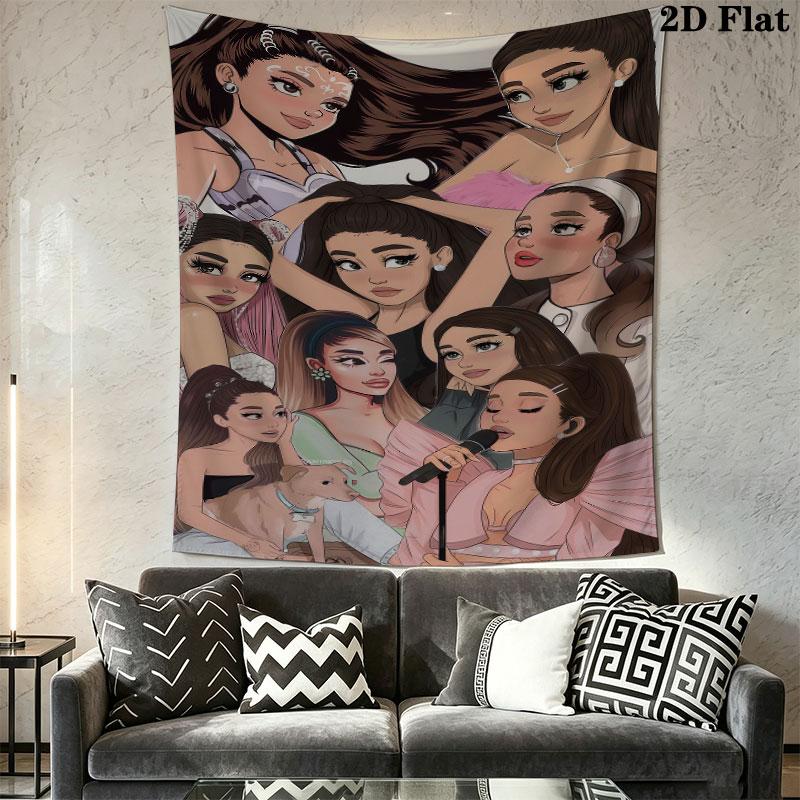 Ariana Grande Green Wall Hanging Printed Fabric Blanket Decorative Tapestries for Bedroom Living Room Home Decor