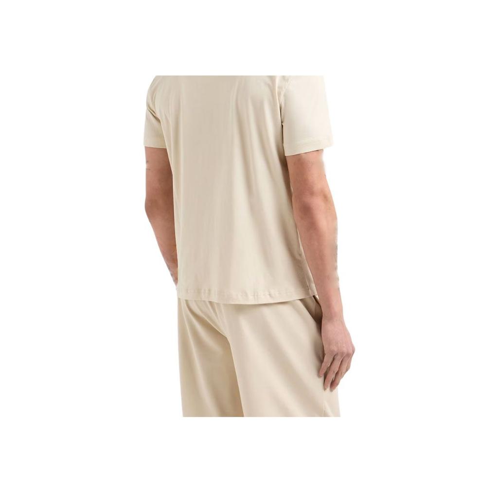 Emporio Armani Ea7 Transparent Cotton Crew Neck Short Sleeve T-Shirt Men Tops Beige 7M000224-AF10375-U1079