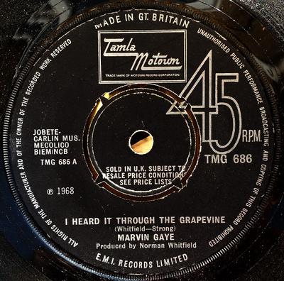 7inch Record MARVIN GAYE - I Heard It Through The Grapevine /  TMG686 Tamla Motown 1969 UK Soul/Funk Used
