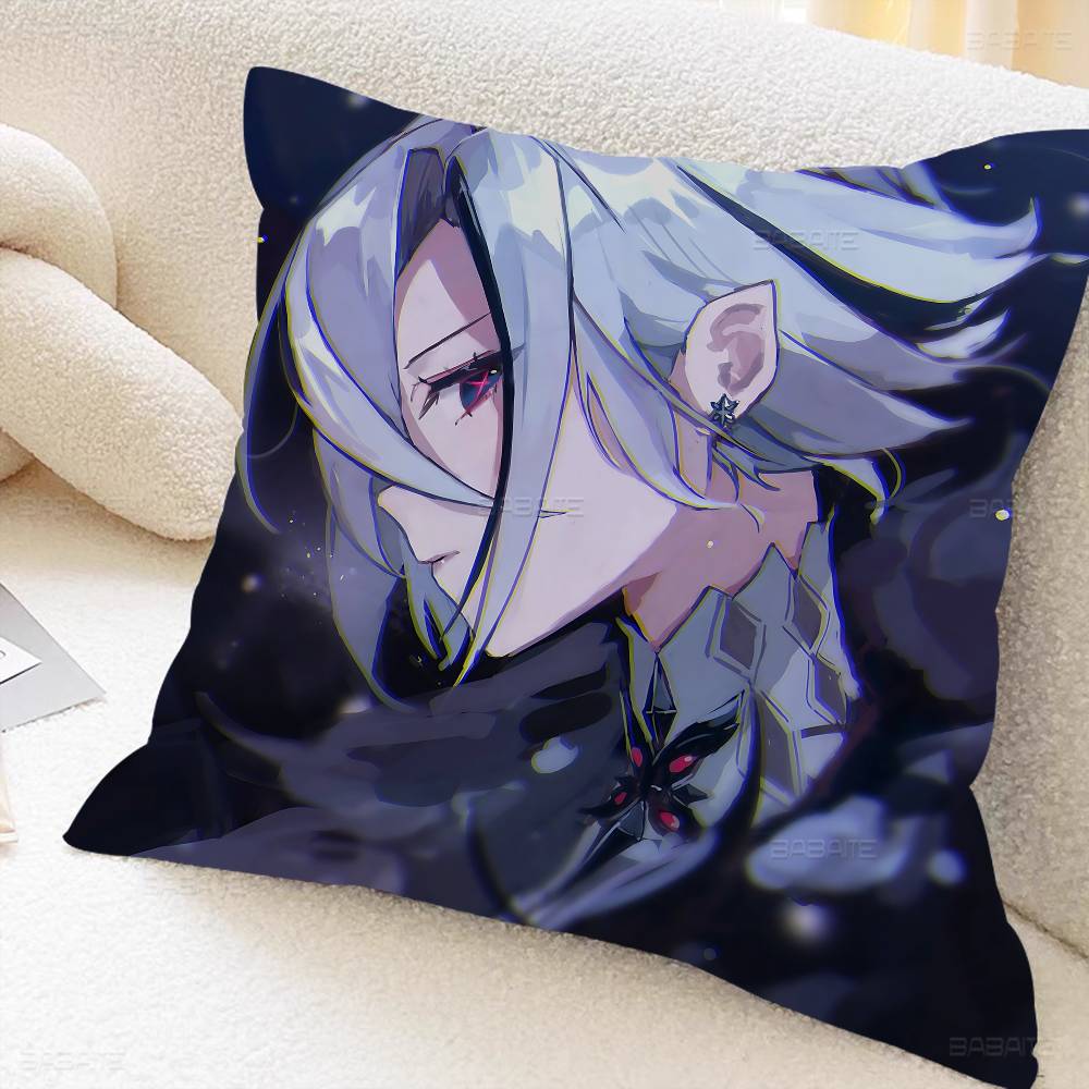Game Genshin Impact Cute Arlecchino Figure Personalized Pillow Cover Kids Bedroom Wild Party Decor Pillowcase kid shower Gift