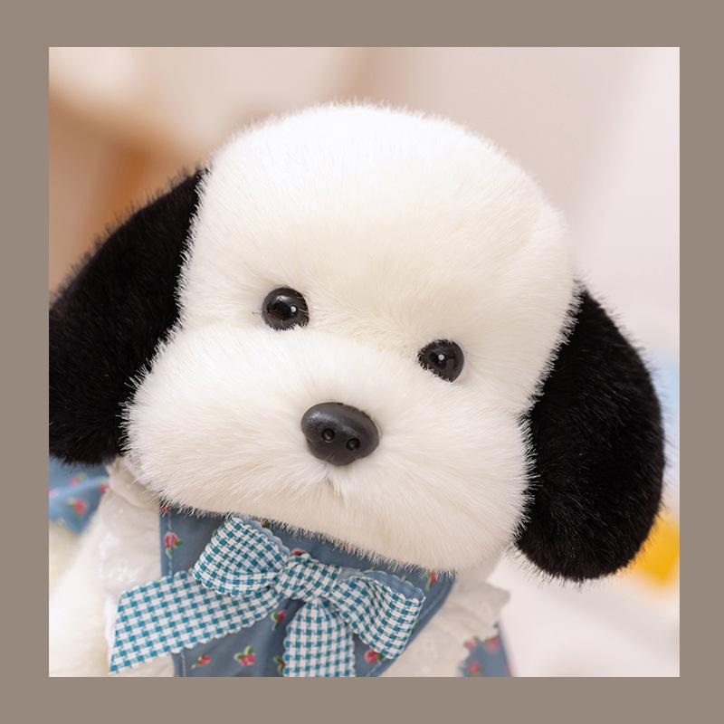 Cute Dressed Puppy Doll Plush Toy Girl Sleeping and Holding Doll Soft Dog Doll Pillow Birthday Gift