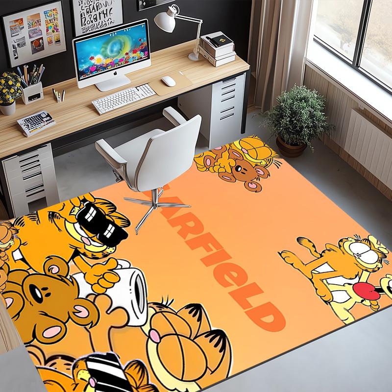 Tapete com Padrão Garfield, Tapete para Interior/Exterior, para Piquenique, Sala de Jogos, Quarto, Escritório, Sala de Estar, Tapete de Decoração para Casa, Presente de Aniversário