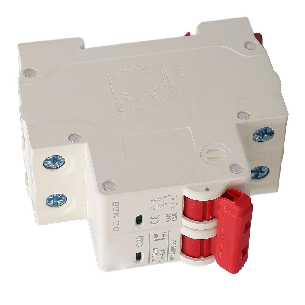 2P DC-Leistungsschalter 6000A Ausschaltvermögen Mini-Sicherheits-Leistungsschalter für Solar-Photovoltaiksystem 20A 1000V