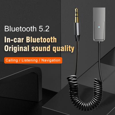 Adaptor AUX Bluetooth Auto Mufă 3.5mm Transmițător Audio Wireless 5.2 Receptor Dongle USB Cablu Kit Auto Handsfree Cu Microfon