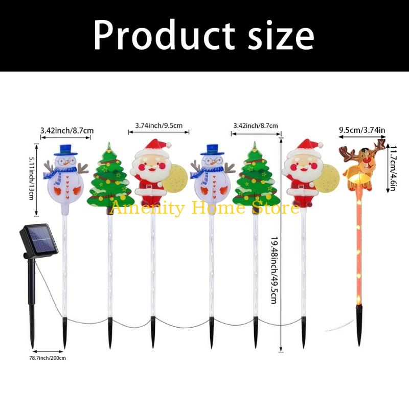 F26C Pack of 6 Solar Christmas Lights with Auto Dusk Sensor Providing Easy Operations for Various Outdoor Celebration
