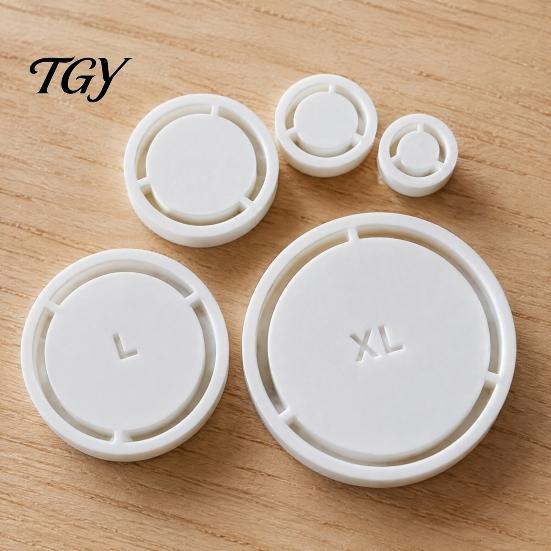 Guida per Rifinire l'Argilla 5 Pezzi Strumento per Anello del Piede della Ceramica, Stampo Riutilizzabile in ABS per Fai-da-te, Strumento di Centratura Allineamento Base Ceramica Fatta a Mano per Ciotole Costanti E